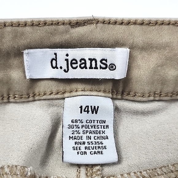 ⭐️3/ $30⭐️ D. jeans Women's Tan Casual Pants Tapered Stretch Size 14W - Picture 11 of 16